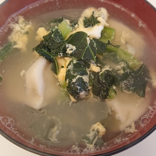 水餃子と小松菜の温か中華スープ